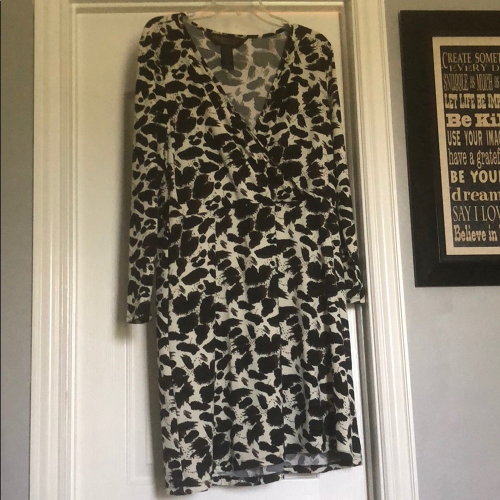 Animal print faux wrap dress